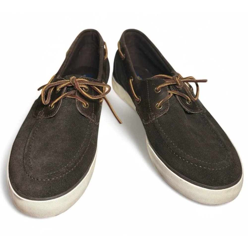 Polo Ralph Lauren Rylander Leather Boat Shoe Brown Men's Size 11.5 Preppy Frat